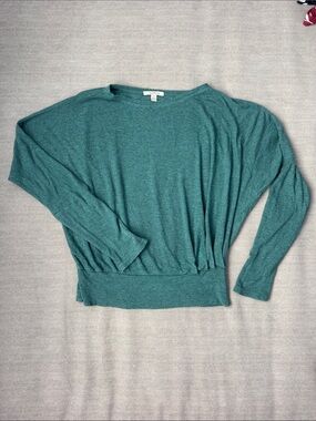 Bordeaux Teal Batwing Long-Sleeve Pullover